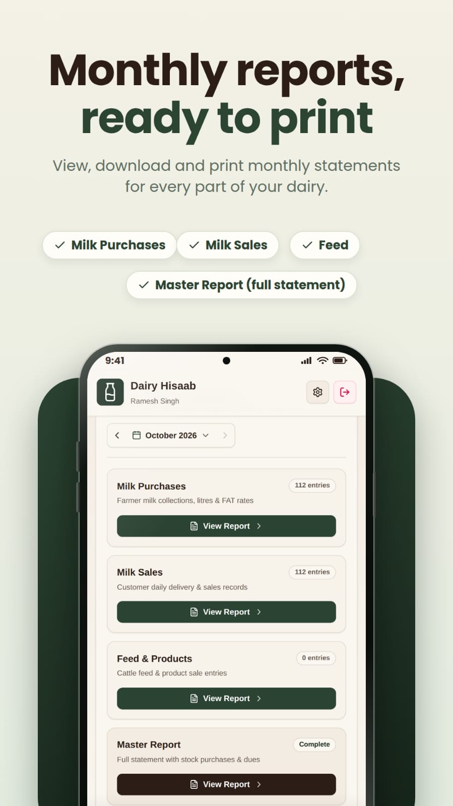 Monthly Reports